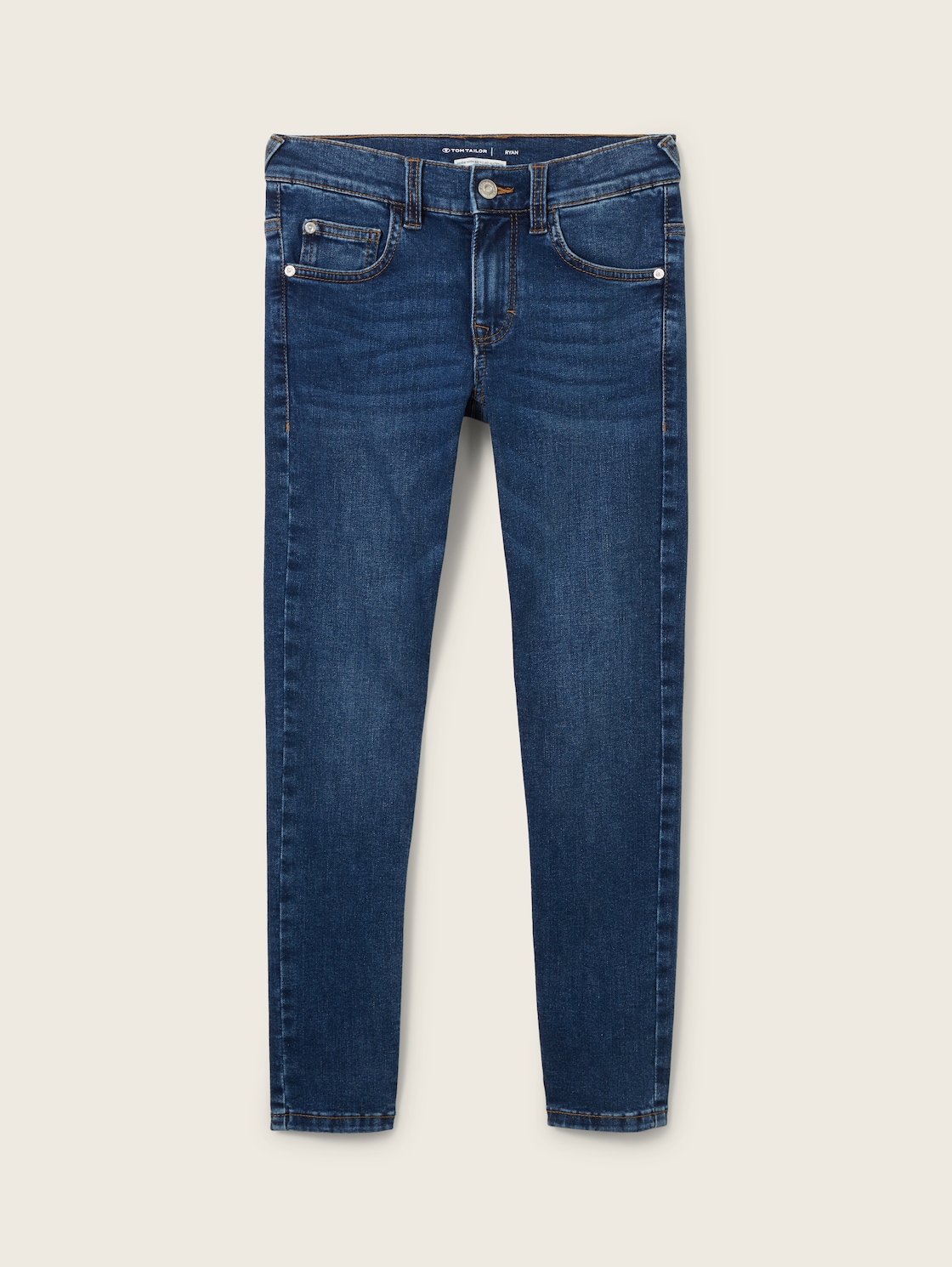 TOM TAILOR Jungen Ryan Jeans mit recycelter Baumwolle, blau, Uni, Gr. 134 von Tom Tailor