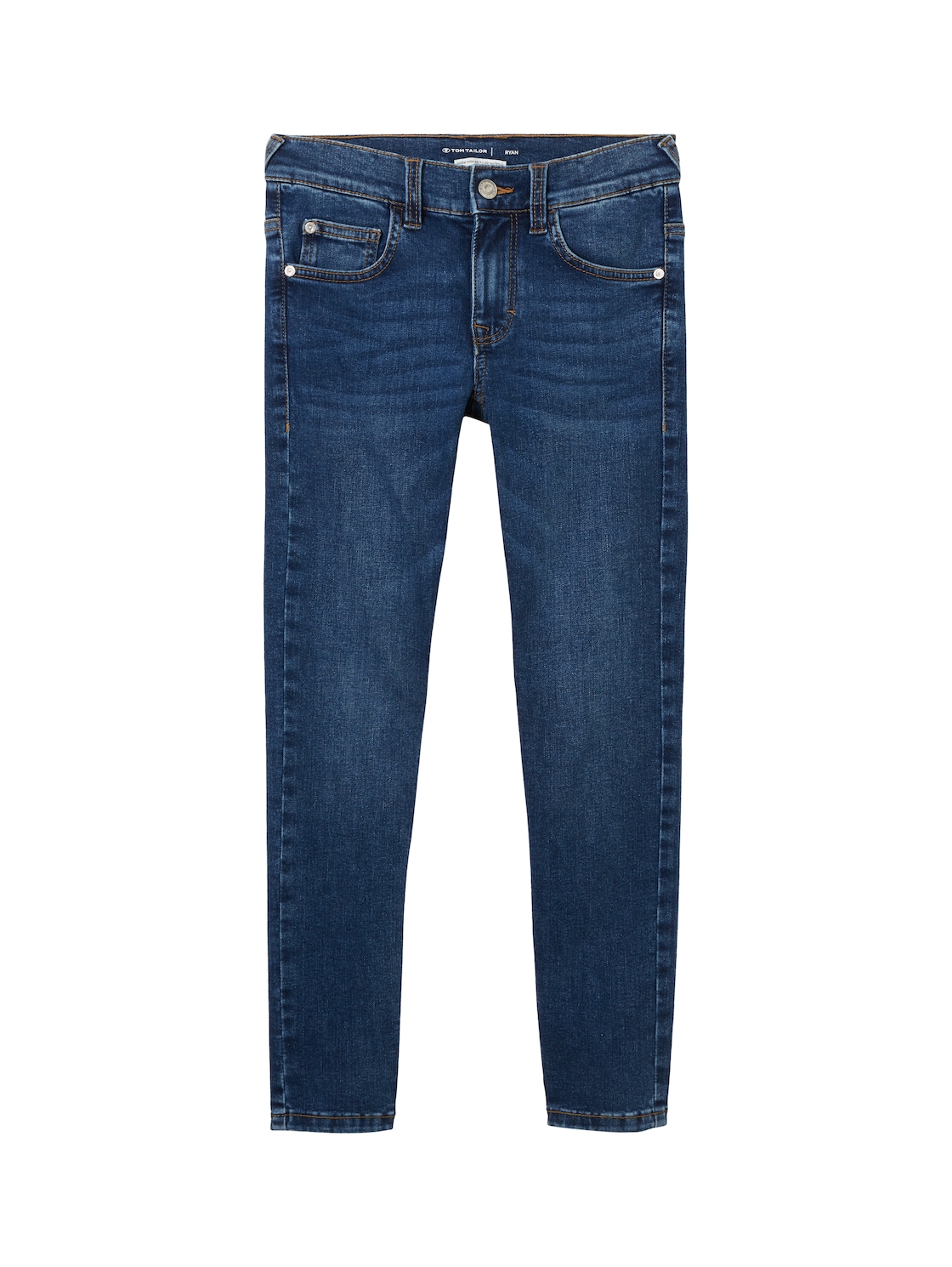 TOM TAILOR Jungen Ryan Jeans mit recycelter Baumwolle, blau, Uni, Gr. 158 von Tom Tailor