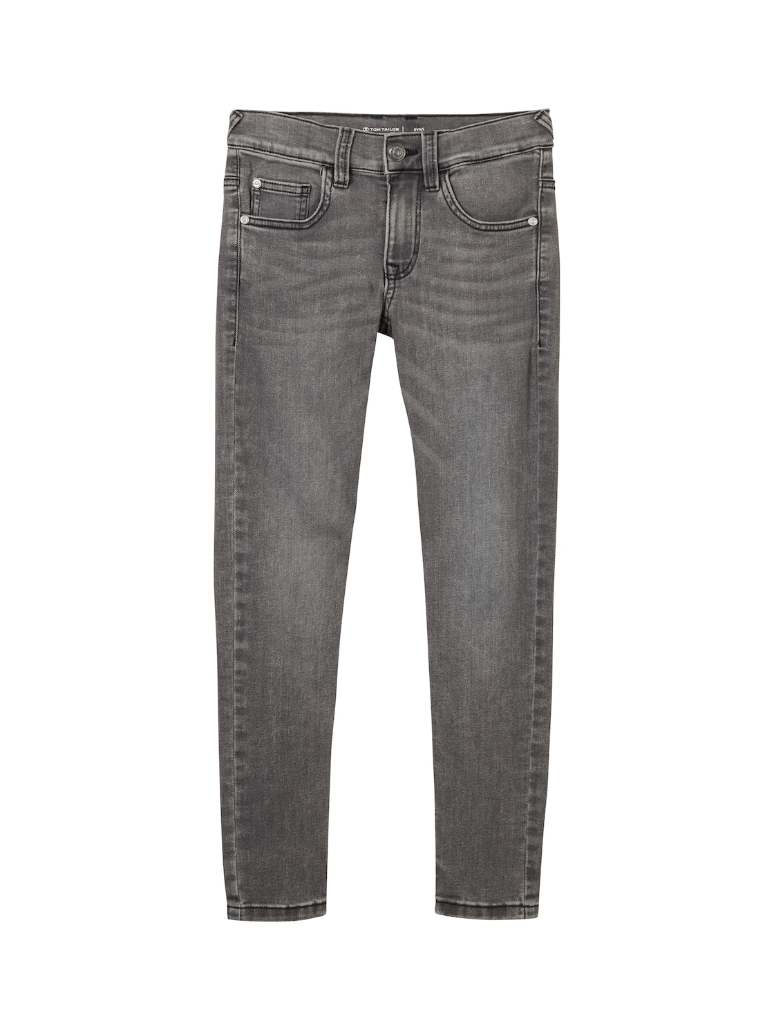 TOM TAILOR Jungen Ryan Jeans mit recycelter Baumwolle, grau, Uni, Gr. 164 von Tom Tailor