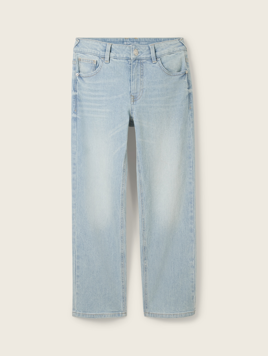 TOM TAILOR Jungen Straight Jeans mit Bio-Baumwolle, blau, Uni, Gr. 128 von Tom Tailor