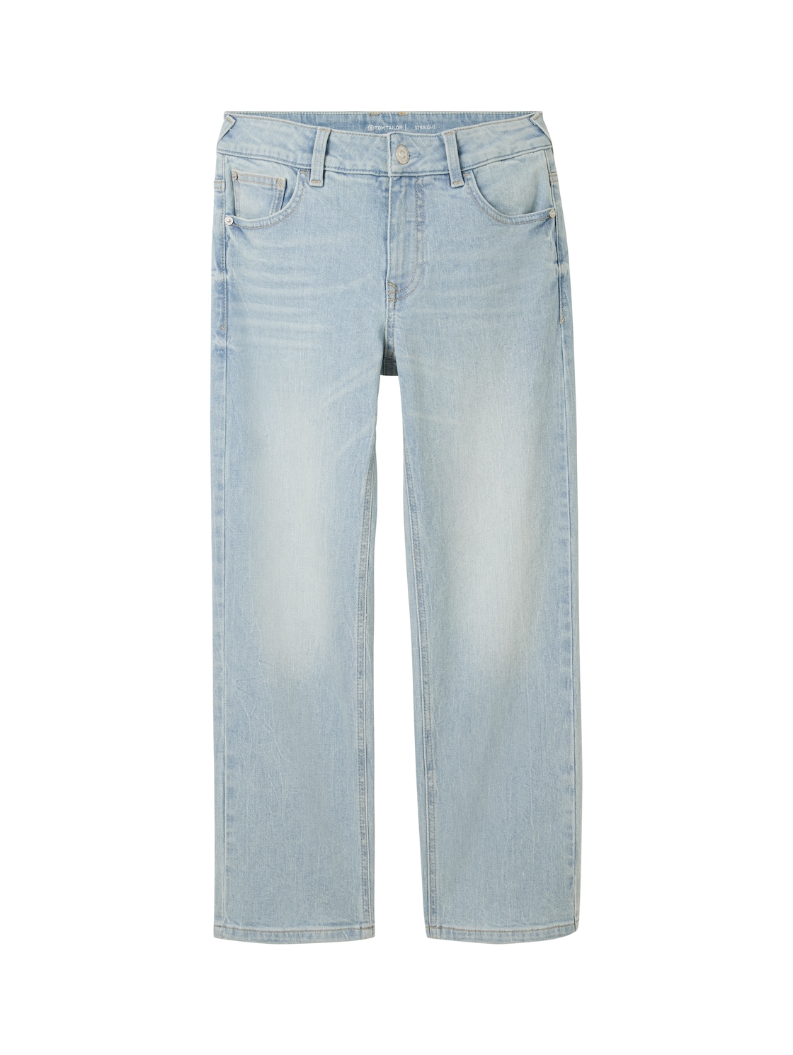 TOM TAILOR Jungen Straight Jeans mit Bio-Baumwolle, blau, Uni, Gr. 134 von Tom Tailor