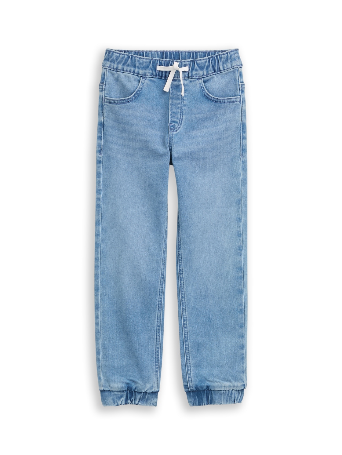 TOM TAILOR Jungen Straight Jogger Jeans mit Stretch, blau, Uni, Gr. 116 von Tom Tailor
