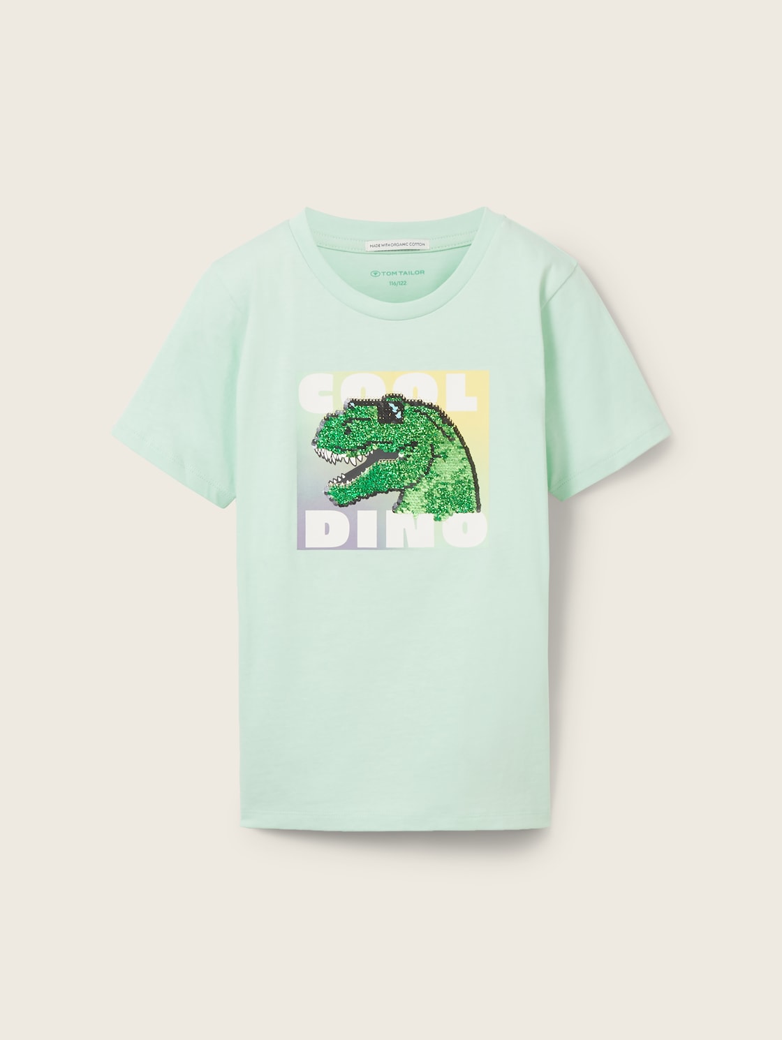 TOM TAILOR Jungen T-Shirt mit Bio-Baumwolle, grün, Uni, Gr. 92/98 von Tom Tailor