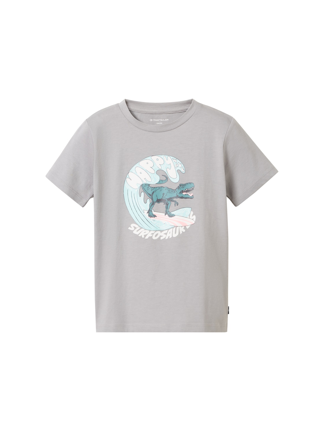 TOM TAILOR Jungen T-Shirt mit Print, grau, Print, Gr. 104/110 von Tom Tailor