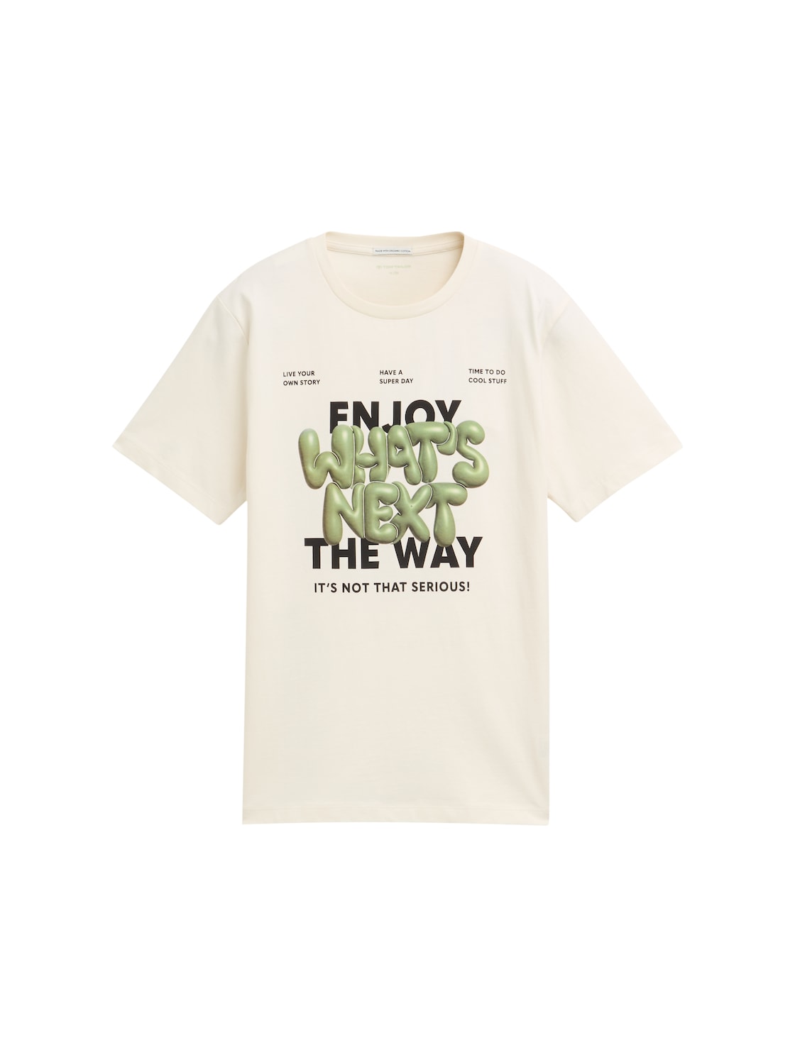 TOM TAILOR Jungen T-Shirt mit Print, weiß, Uni, Gr. 152 von Tom Tailor