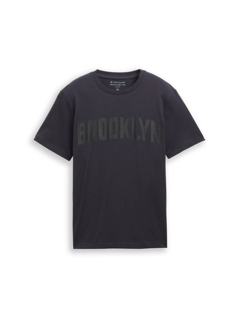 TOM TAILOR Jungen T-Shirt mit Textprint, grau, Uni, Gr. 140 von Tom Tailor