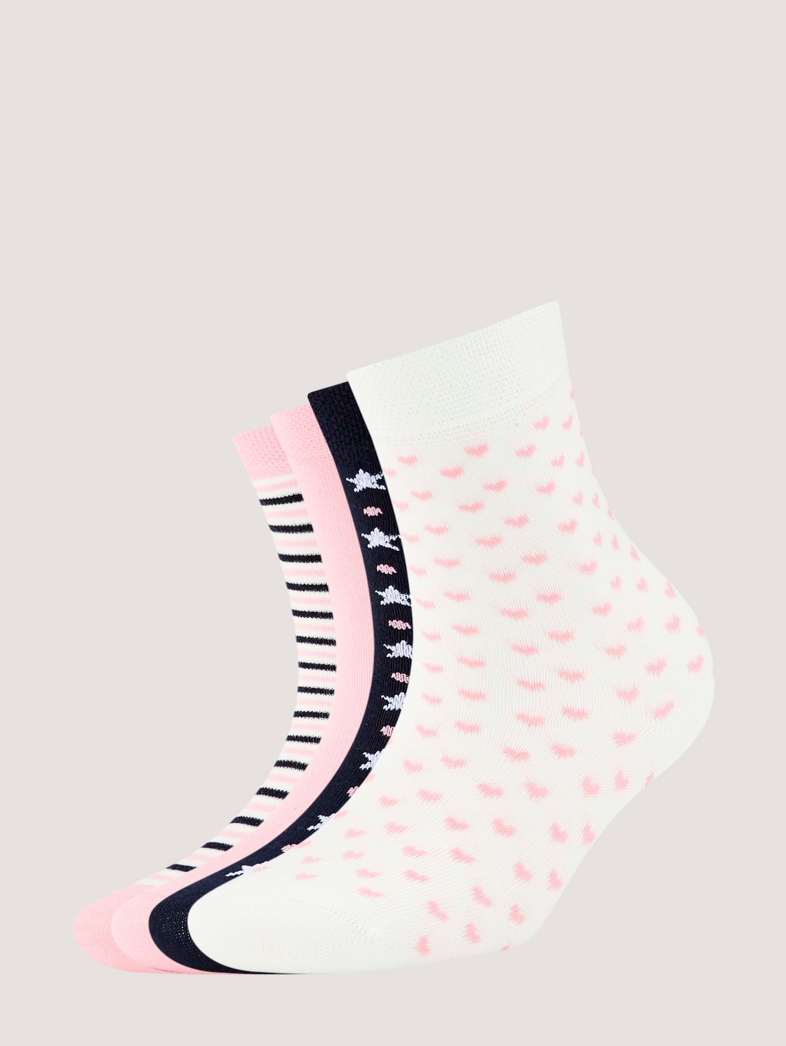 TOM TAILOR Unisex 4er Pack Girls Socken mit winterlichem Design, rosa, Logo Print, Gr. 27-30 von Tom Tailor