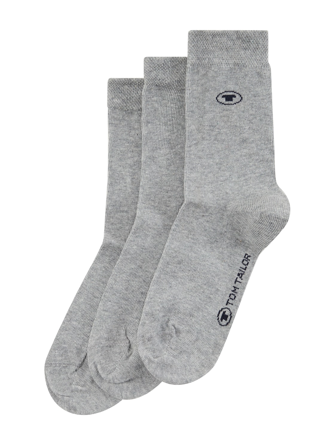 TOM TAILOR Unisex Socken im Dreierpack, grau, Textprint, Gr. 23-26 von Tom Tailor