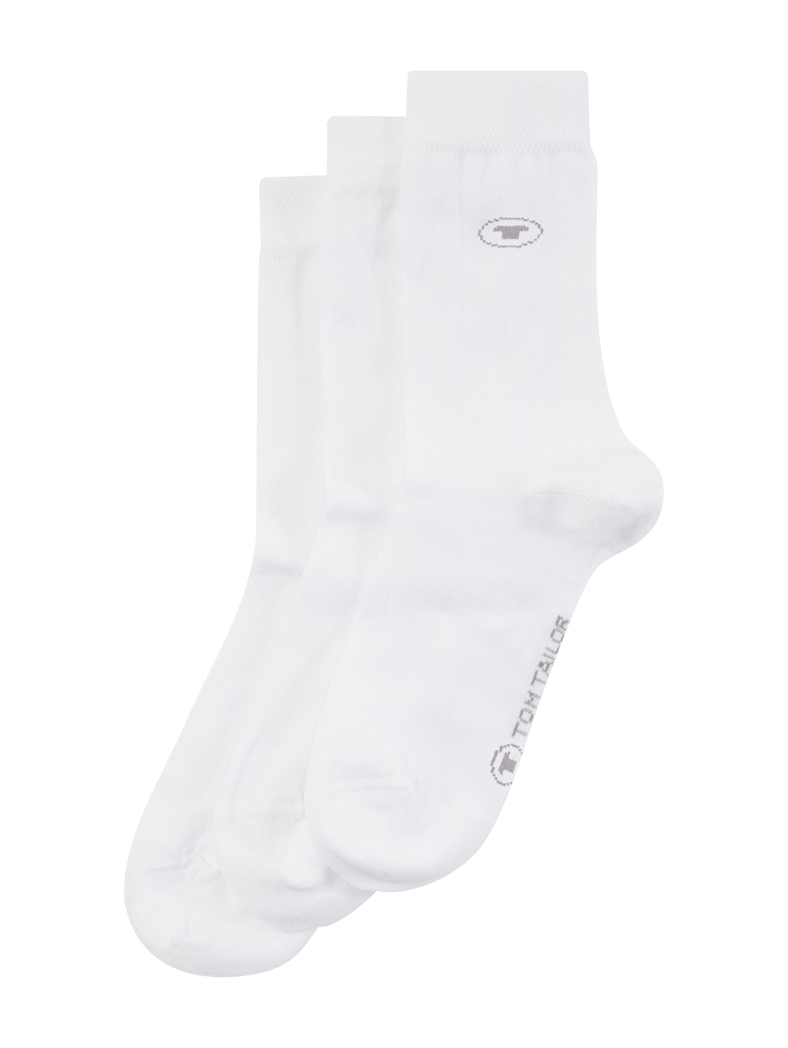 TOM TAILOR Unisex Socken im Dreierpack, weiß, Textprint, Gr. 31-34 von Tom Tailor