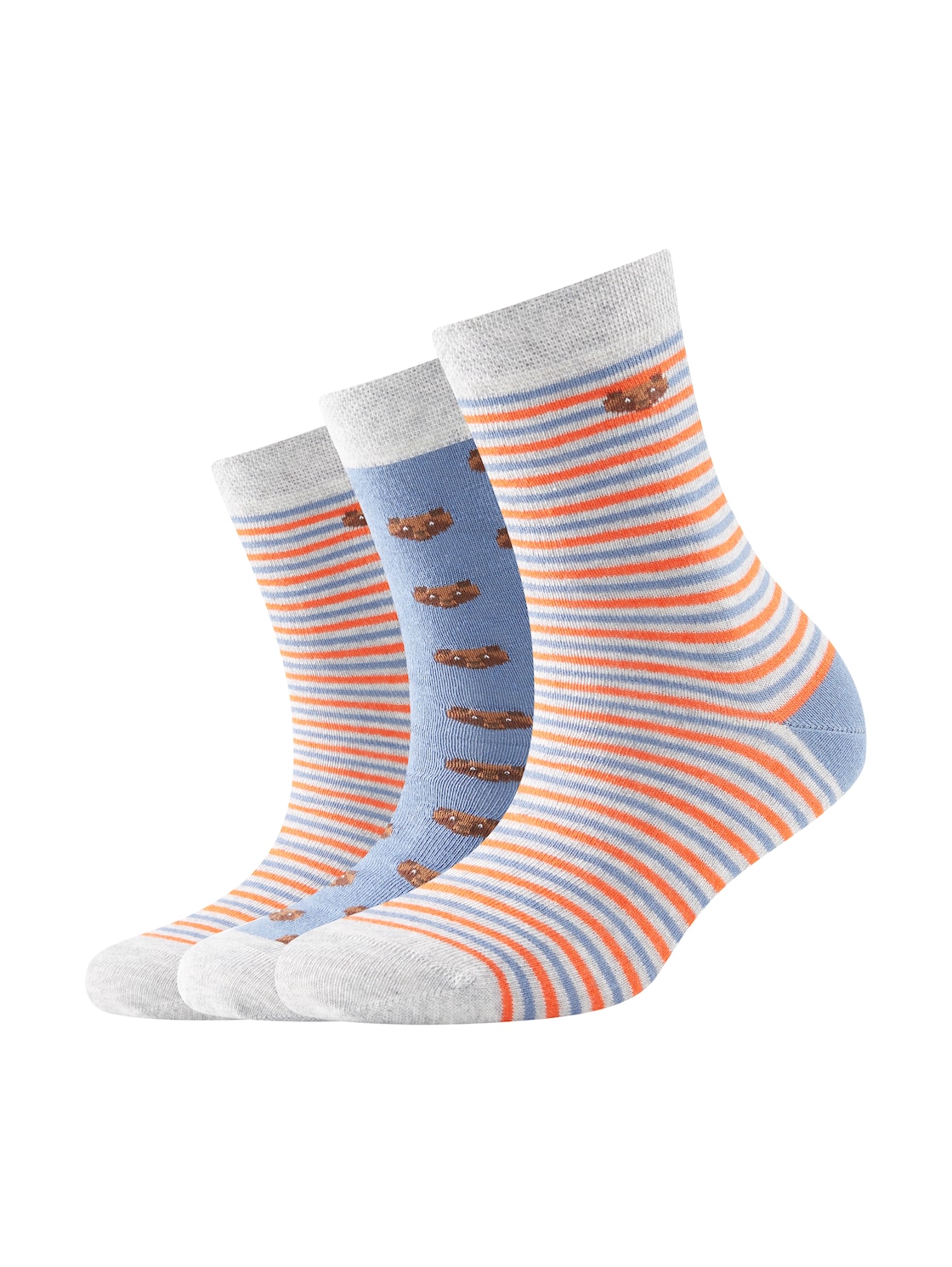 TOM TAILOR Unisex Socken im Dreierpack mit Motivprint, blau, Motivprint, Gr. 23-26 von Tom Tailor