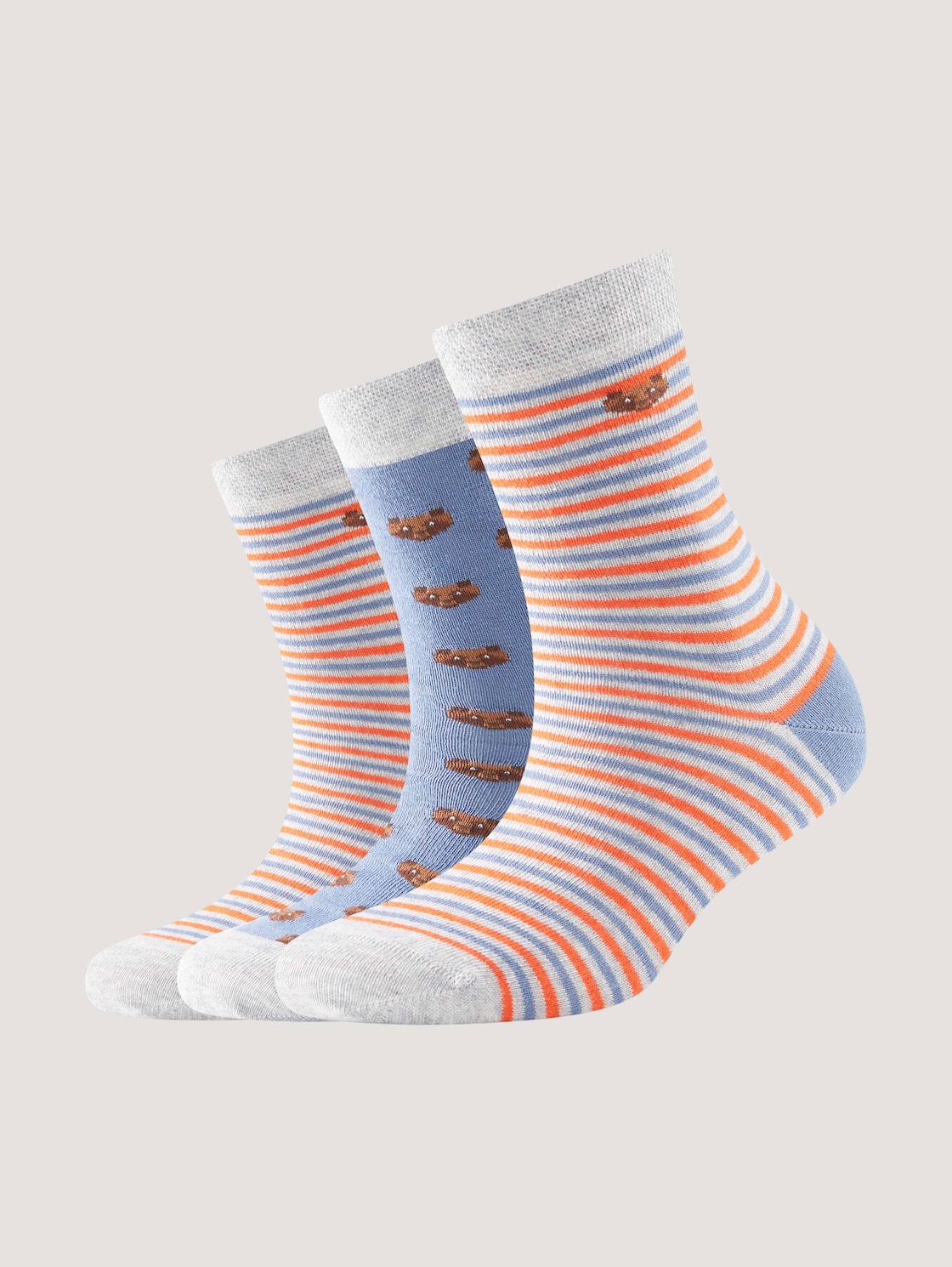 TOM TAILOR Unisex Socken im Dreierpack mit Motivprint, blau, Motivprint, Gr. 31-34 von Tom Tailor