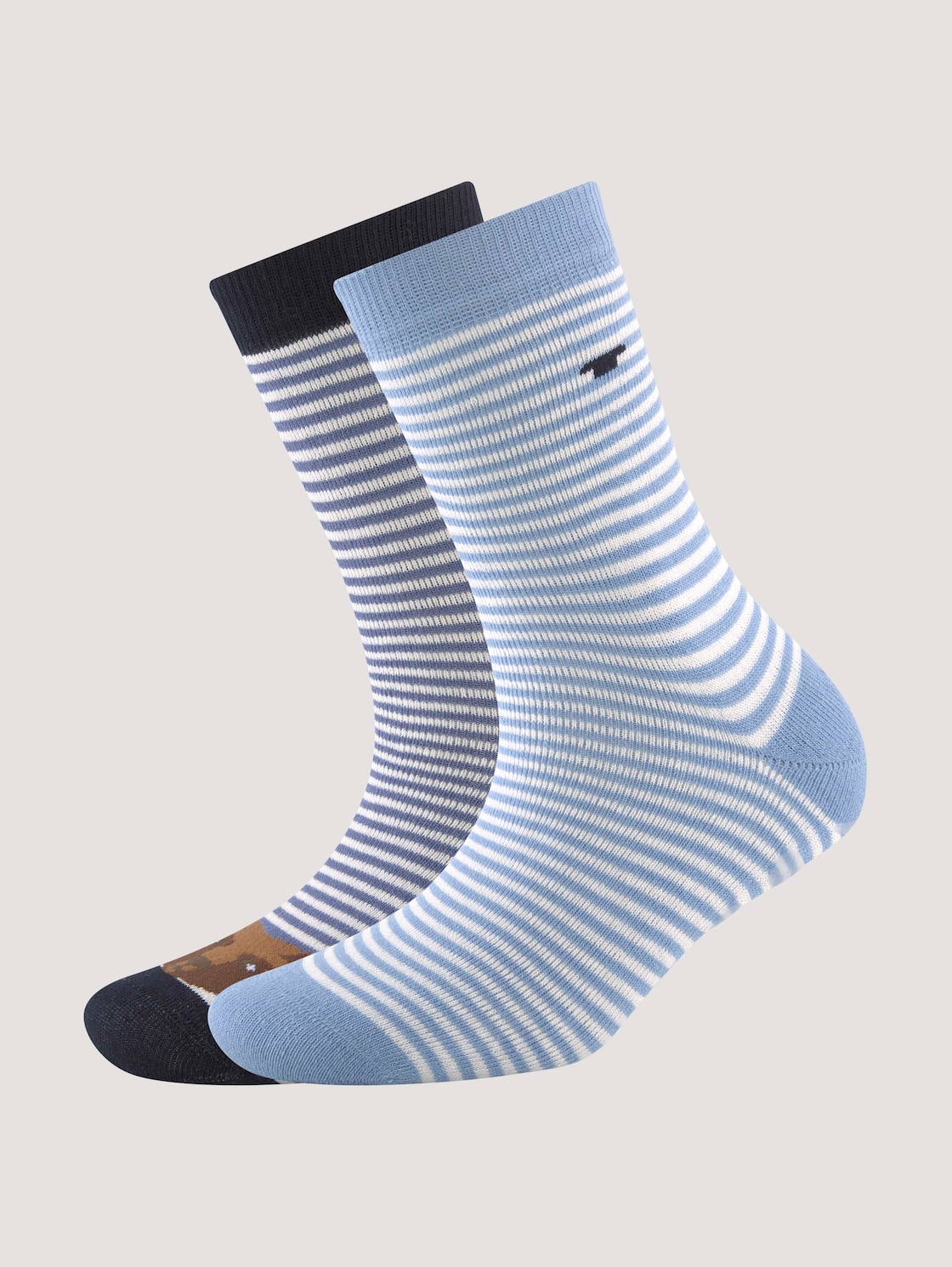 TOM TAILOR Unisex Stoppersocken im Doppelpack mit Motivprint, blau, Motivprint, Gr. 31-34 von Tom Tailor