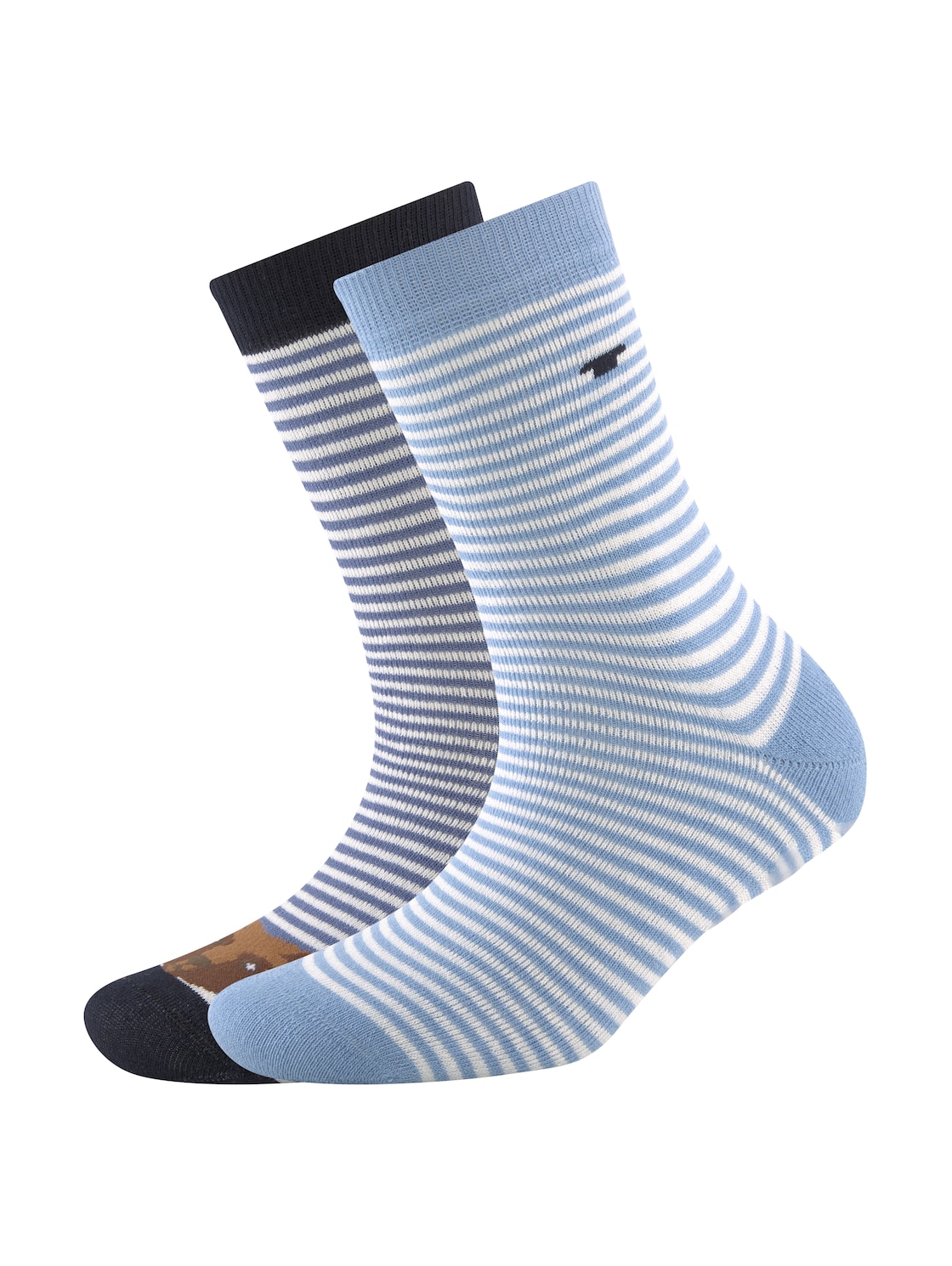 TOM TAILOR Unisex Stoppersocken im Doppelpack mit Motivprint, blau, Motivprint, Gr. 35-38 von Tom Tailor