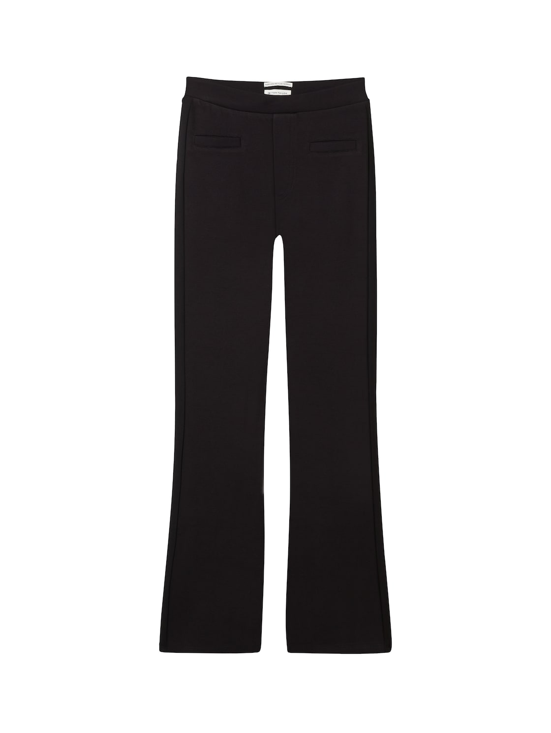 TOM TAILOR Mädchen Ausgestellte Hose mit recyceltem Polyester, schwarz, Uni, Gr. 128 von Tom Tailor