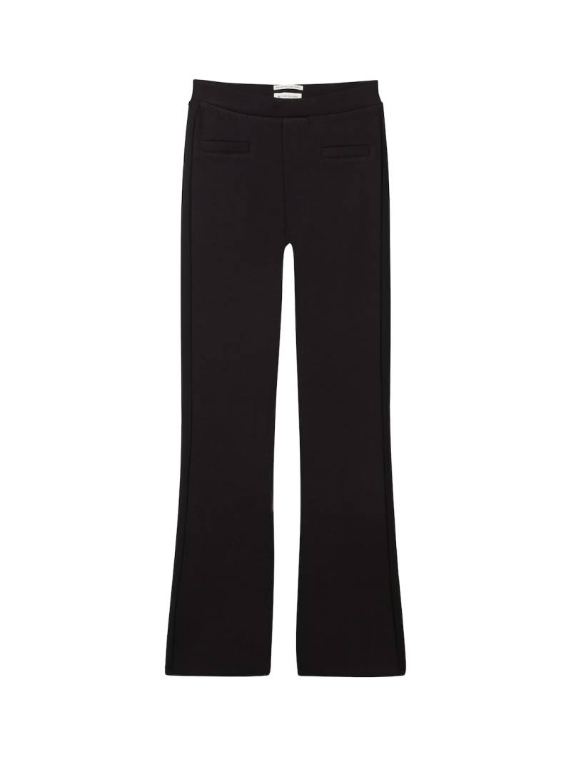 TOM TAILOR Mädchen Feste flared Leggings mit Stretch, schwarz, Uni, Gr. 152 von Tom Tailor