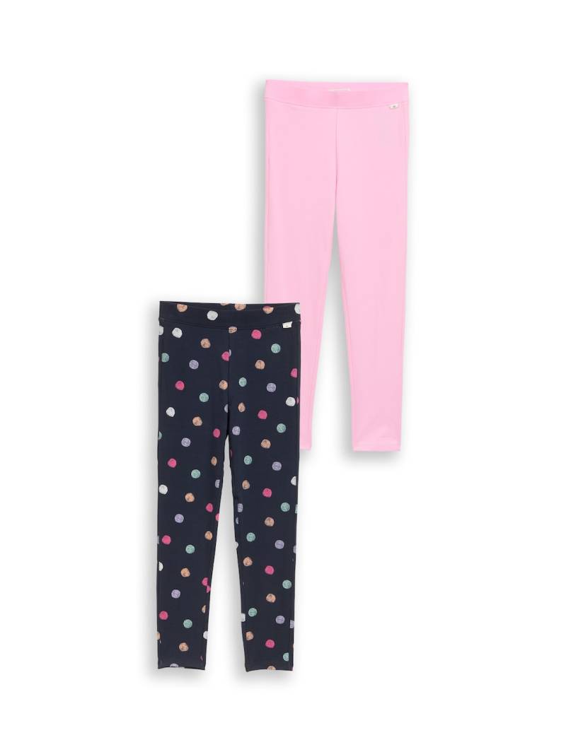TOM TAILOR Mädchen Basic Leggings im 2-er Pack, rosa, Uni, Gr. 92/98 von Tom Tailor
