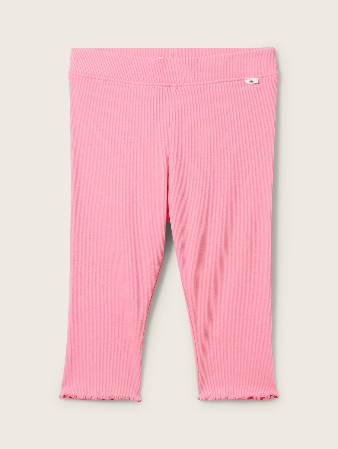 TOM TAILOR Mädchen Capri Leggings mit Rib, rosa, Uni, Gr. 116/122 von Tom Tailor