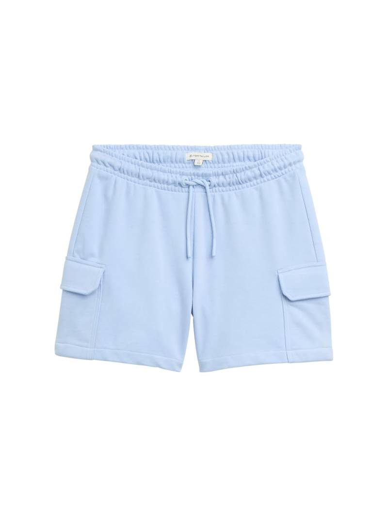 TOM TAILOR Mädchen Cargo Sweat-Shorts, blau, Uni, Gr. 140 von Tom Tailor