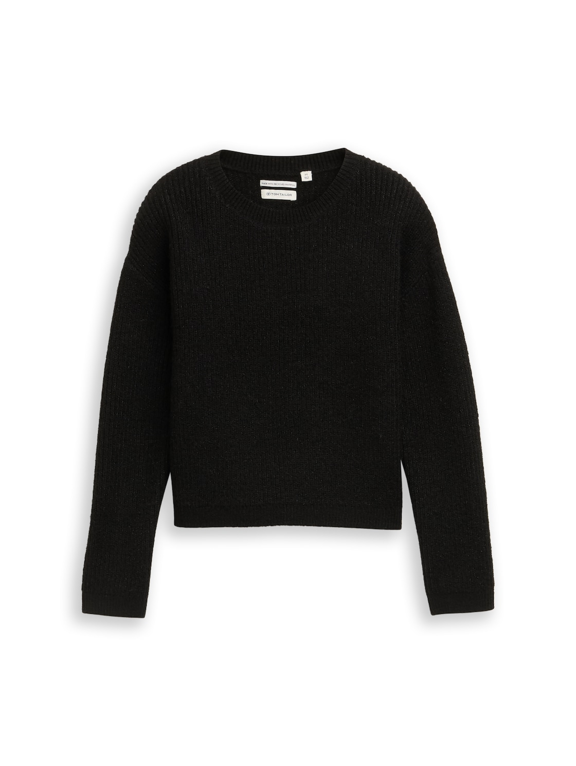 TOM TAILOR Mädchen Cropped Strickpullover in Glitzer-Optik, schwarz, Uni, Gr. 152 TOM TAILOR Mädchen Cropped Strickpullover in Glitzer-Optik, schwarz, Uni, Gr. 152 von Tom Tailor