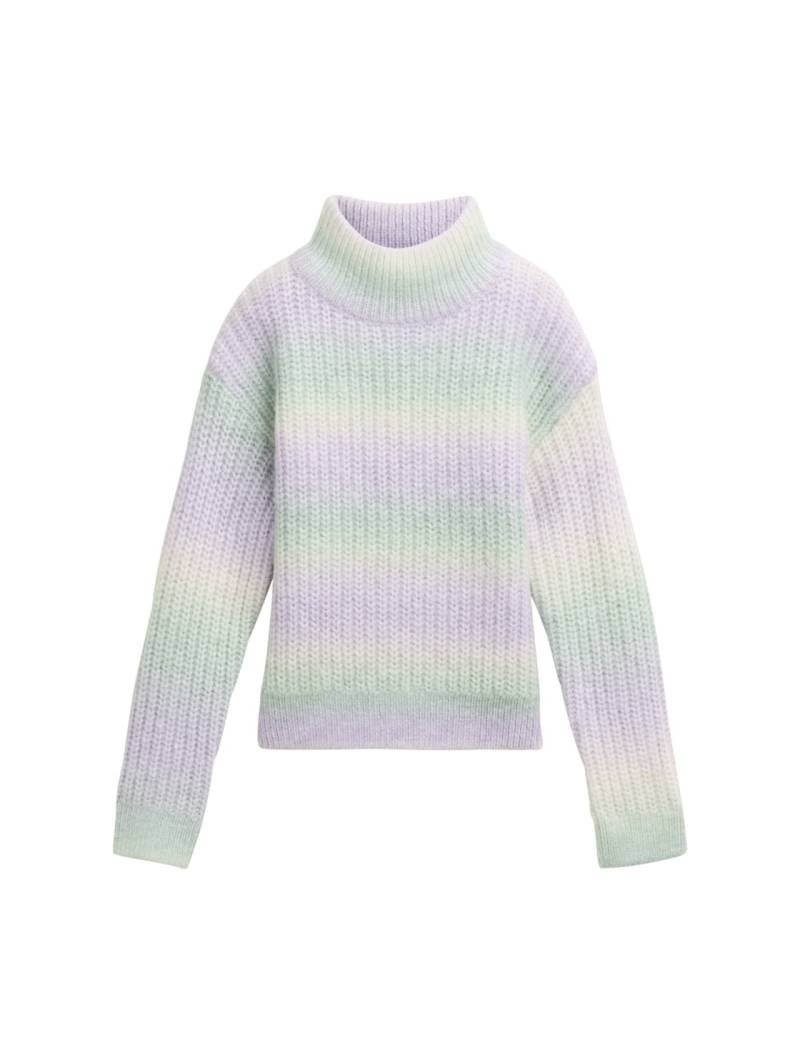 TOM TAILOR Mädchen Cropped Strickpullover mit Farbverlauf, blau, Farbverlauf, Gr. 116/122 von Tom Tailor