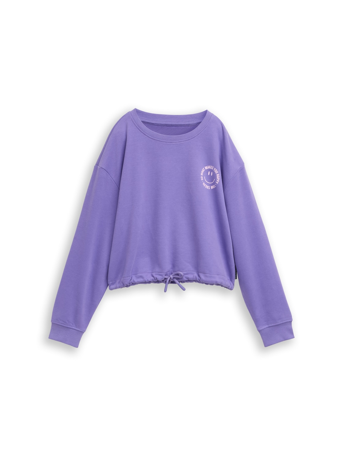 TOM TAILOR Mädchen Cropped Sweatshirt mit Print, lila, Uni, Gr. 164 von Tom Tailor