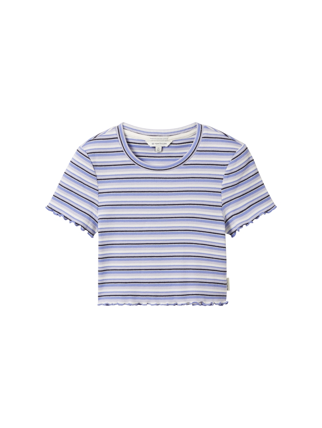 TOM TAILOR Mädchen Cropped T-Shirt mit Bio-Baumwolle, blau, Gr. 176 von Tom Tailor