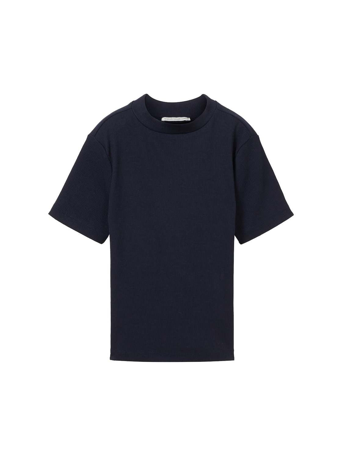 TOM TAILOR Mädchen Cropped T-Shirt mit Rippstruktur, blau, Uni, Gr. 128 von Tom Tailor