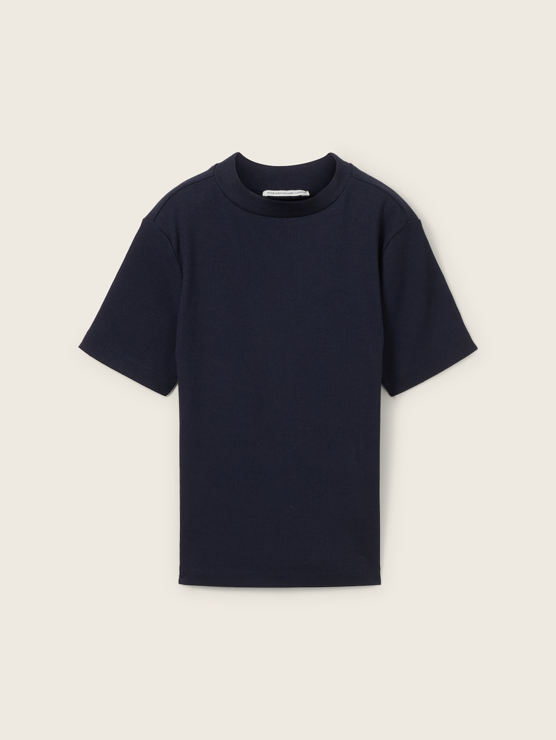 TOM TAILOR Mädchen Cropped T-Shirt mit Rippstruktur, blau, Uni, Gr. 140 von Tom Tailor