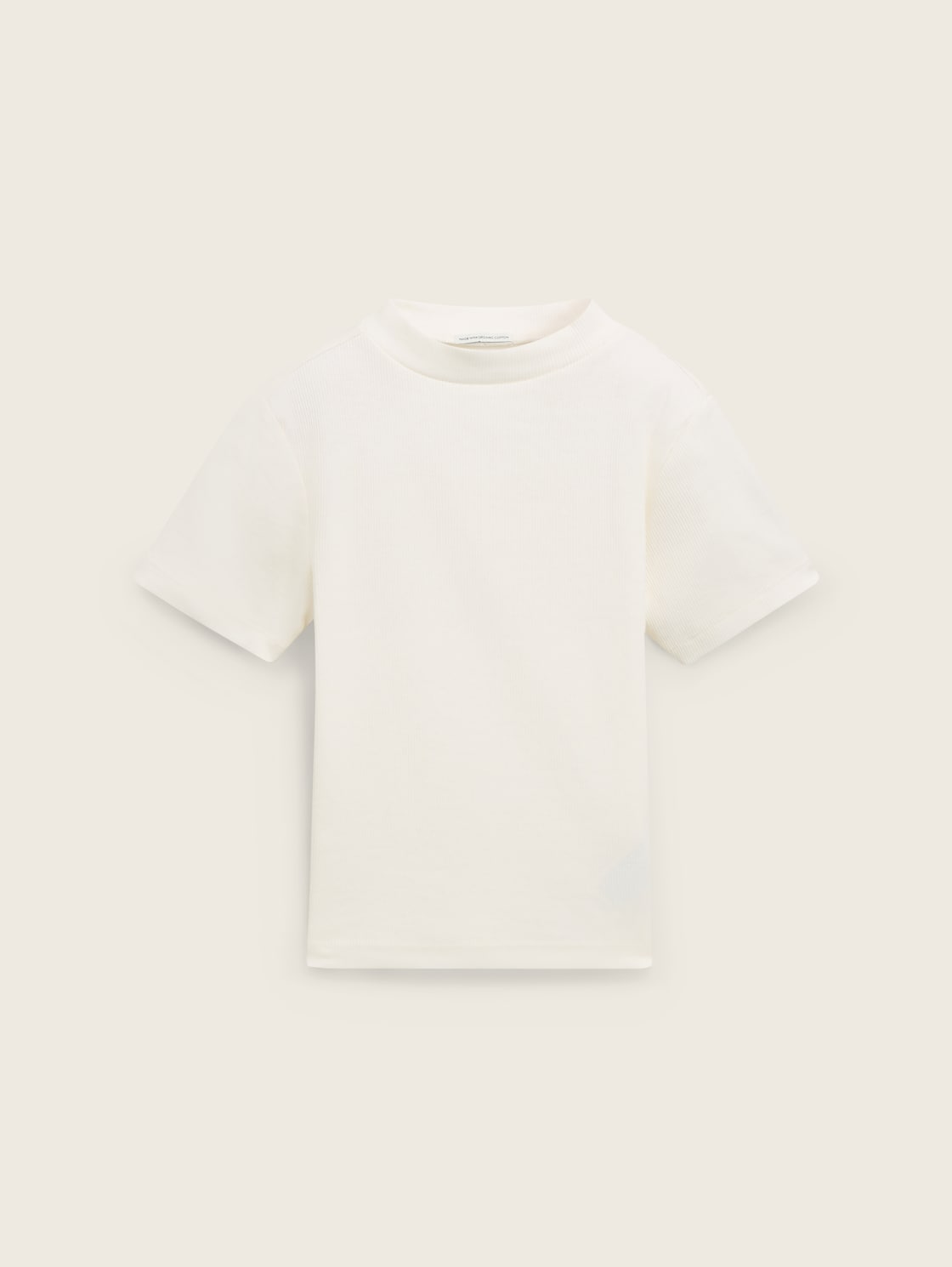 TOM TAILOR Mädchen Cropped T-Shirt mit Rippstruktur, weiß, Uni, Gr. 140 von Tom Tailor