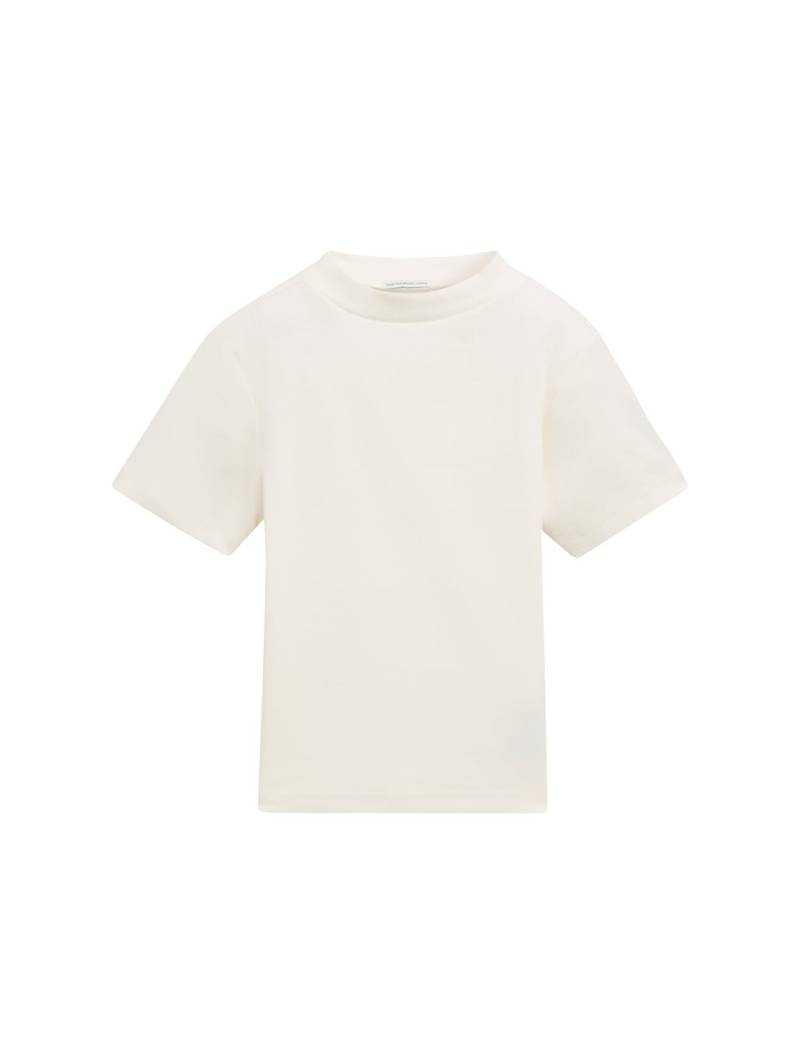 TOM TAILOR Mädchen Cropped T-Shirt mit Rippstruktur, weiß, Uni, Gr. 152 von Tom Tailor