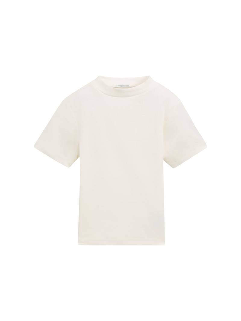 TOM TAILOR Mädchen Cropped T-Shirt mit Rippstruktur, weiß, Uni, Gr. 176 von Tom Tailor