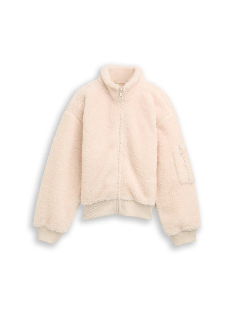 TOM TAILOR Mädchen Cropped Teddy Jacke mit Fleece, beige, Uni, Gr. 164 TOM TAILOR Mädchen Cropped Teddy Jacke mit Fleece, beige, Uni, Gr. 164 von Tom Tailor