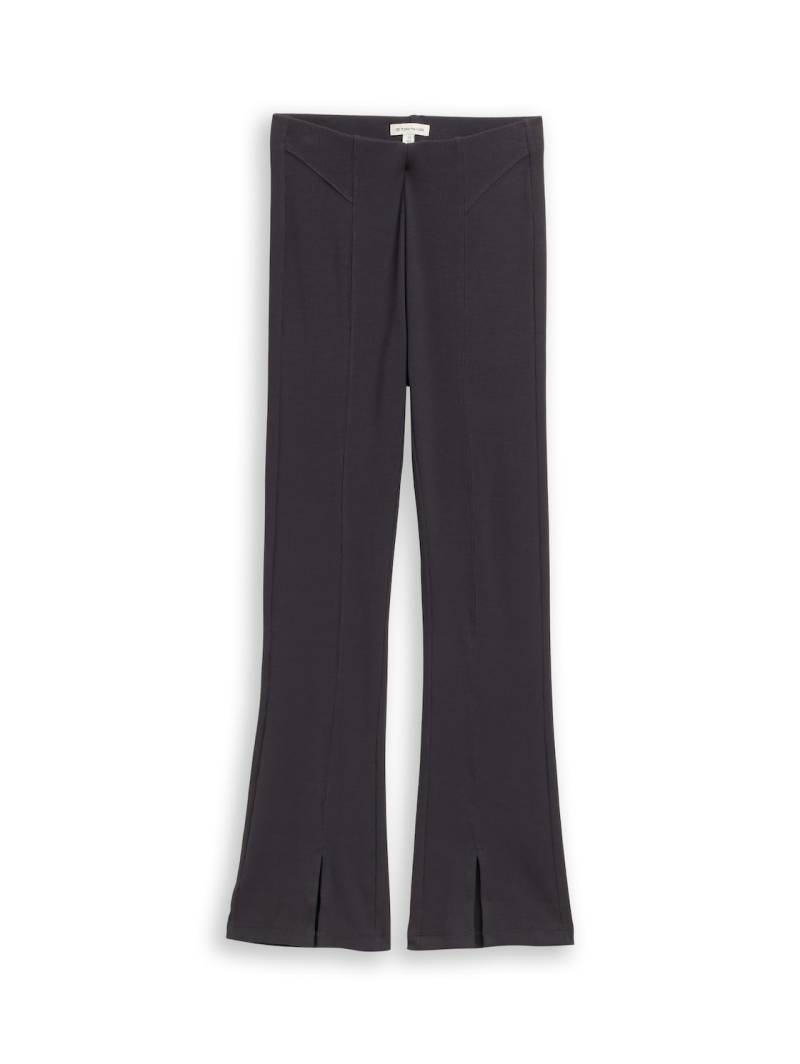 TOM TAILOR Mädchen Flared Leggings mit Schlitz-Detail, grau, Uni, Gr. 152 von Tom Tailor