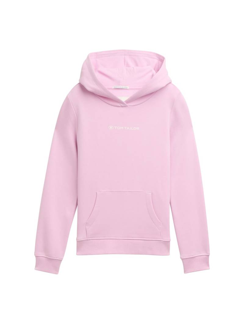 TOM TAILOR Mädchen Hoodie Sweatshirt mit Logo-Print, lila, Uni, Gr. 152 von Tom Tailor