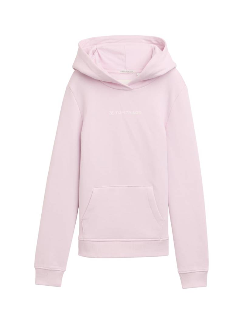 TOM TAILOR Mädchen Hoodie Sweatshirt mit Logo-Print, rosa, Uni, Gr. 152 von Tom Tailor