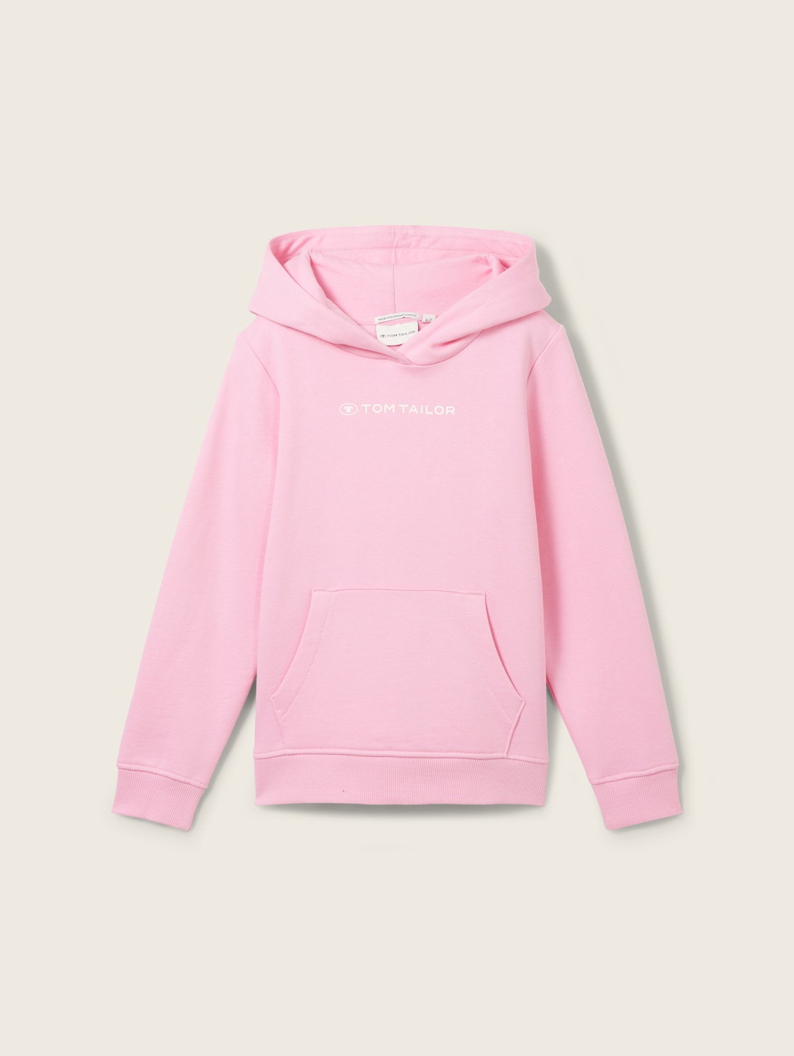 TOM TAILOR Mädchen Hoodie mit Bio-Baumwolle, rosa, Logo Print, Gr. 116/122 von Tom Tailor