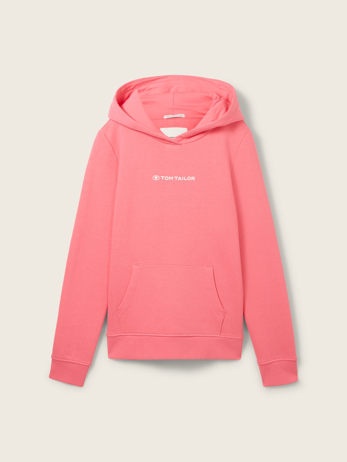 TOM TAILOR Mädchen Hoodie mit Bio-Baumwolle, rosa, Logo Print, Gr. 152 von Tom Tailor