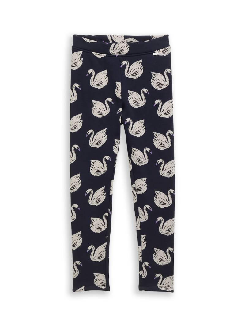 TOM TAILOR Mädchen Leggings mit weichem Innenfutter, blau, Gemustert, Gr. 92/98 von Tom Tailor