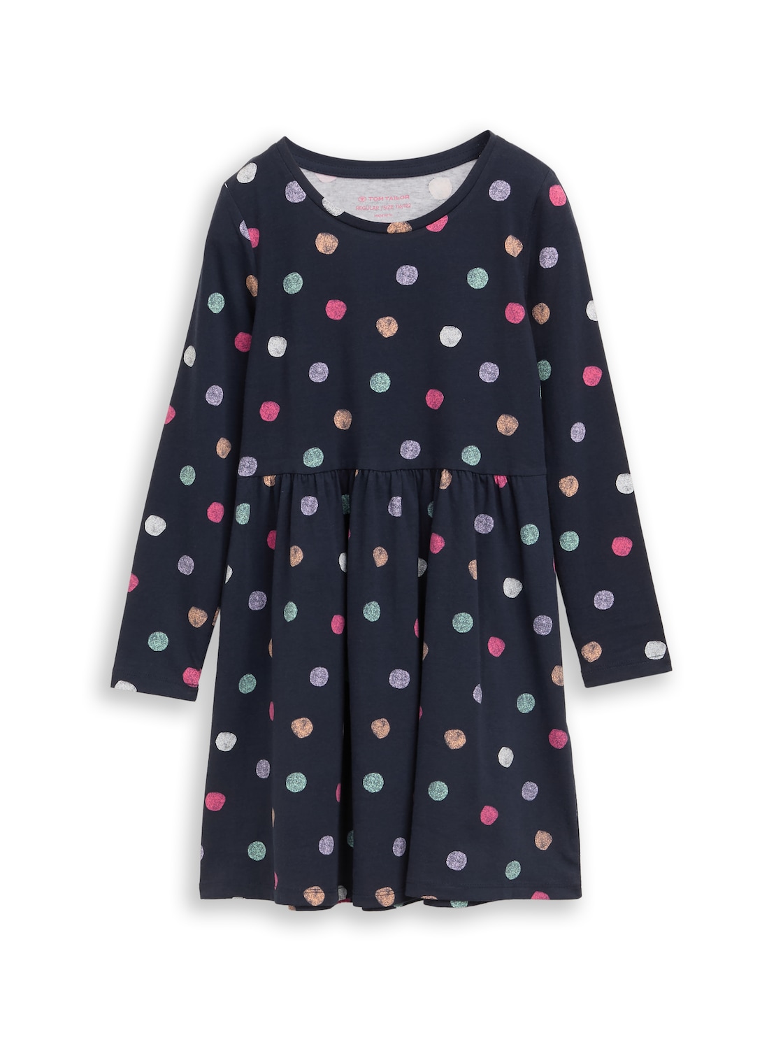 TOM TAILOR Mädchen Mini-Jersey-Kleid mit Allover-Print, blau, Gemustert, Gr. 92/98 von Tom Tailor