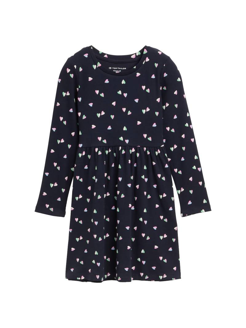TOM TAILOR Mädchen Mini-Kleid mit Allover-Print, blau, Gemustert, Gr. 92/98 von Tom Tailor