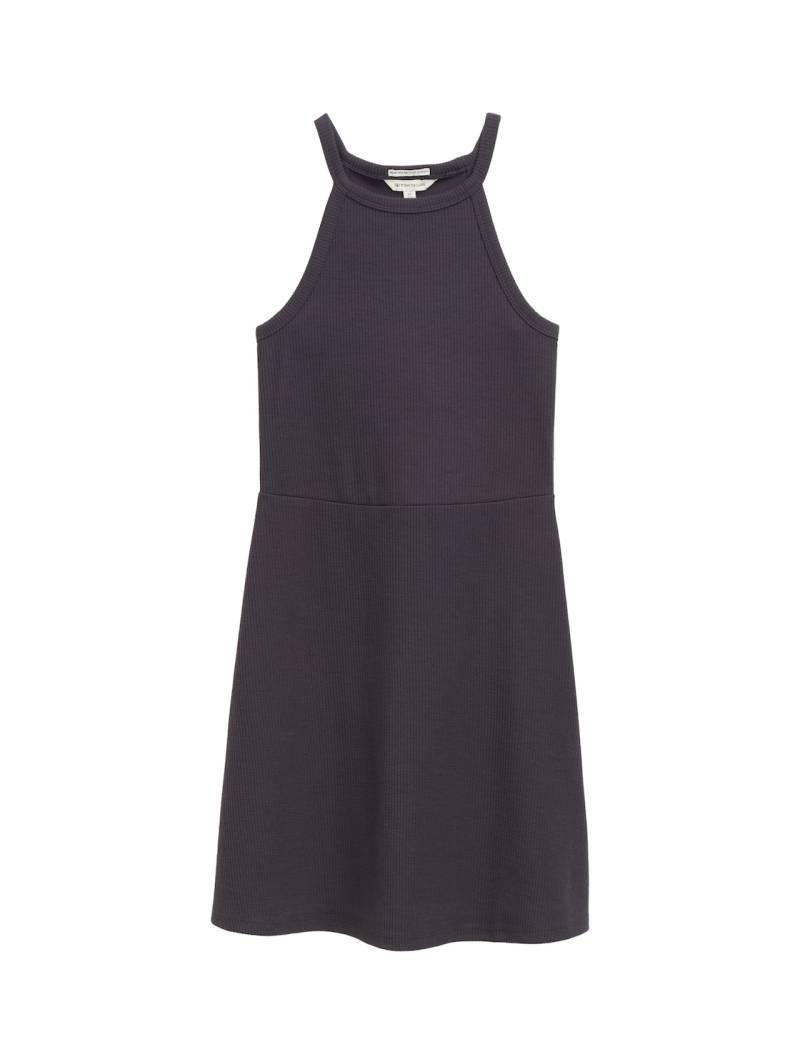 TOM TAILOR Mädchen Mini-Kleid mit Rippstruktur, grau, Uni, Gr. 176 von Tom Tailor