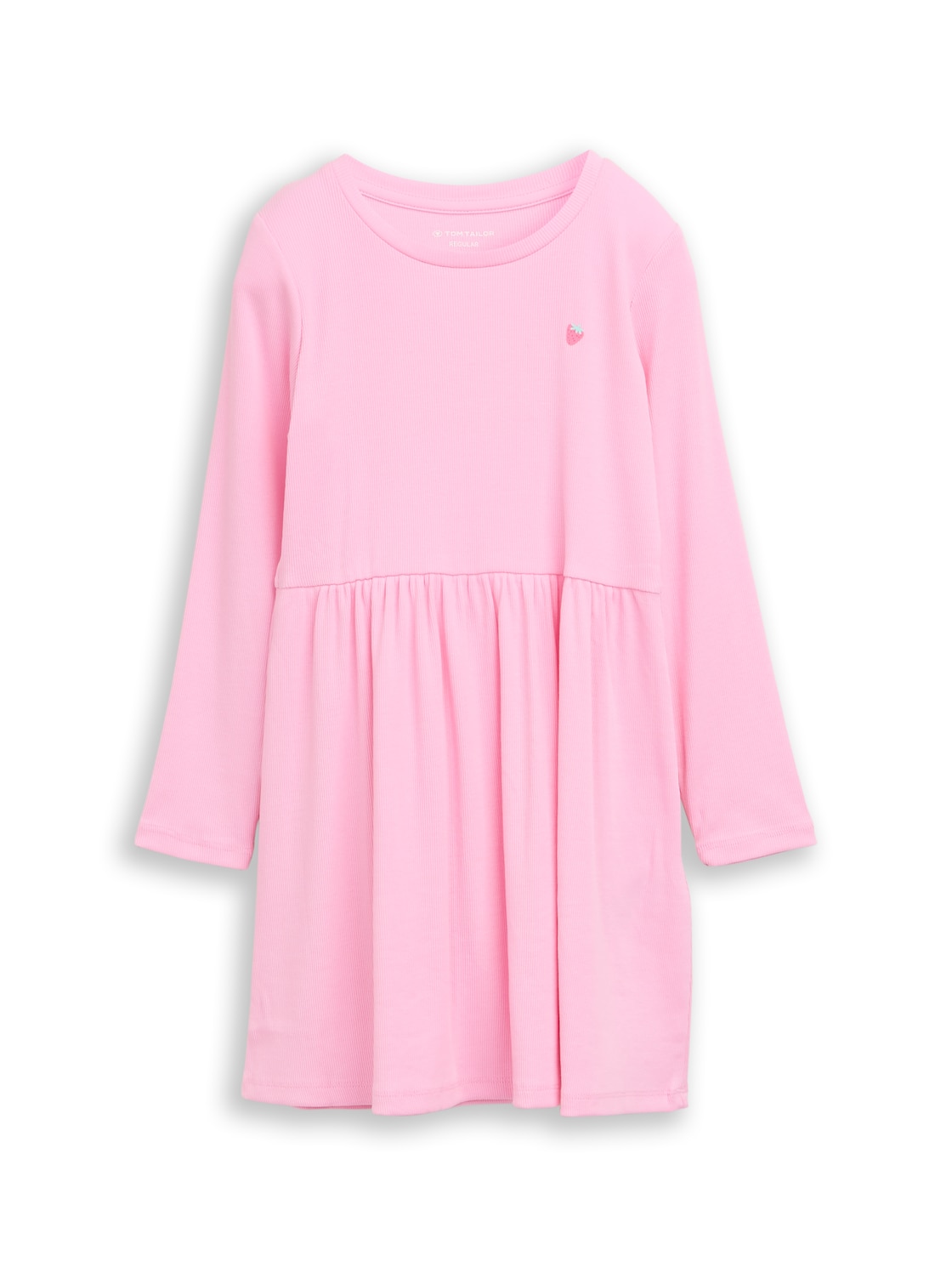 TOM TAILOR Mädchen Mini-Kleid mit Rippstruktur, rosa, Uni, Gr. 104/110 von Tom Tailor