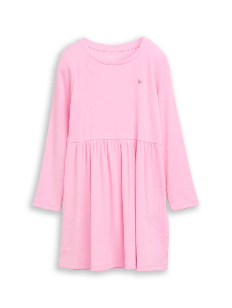 TOM TAILOR Mädchen Mini-Kleid mit Rippstruktur, rosa, Uni, Gr. 92/98 von Tom Tailor