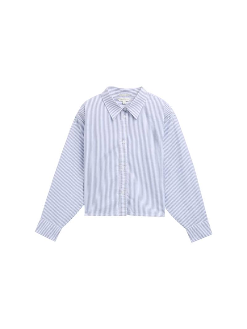TOM TAILOR Mädchen Oversize Hemdbluse mit Streifenmuster, blau, Gestreift, Gr. 140 von Tom Tailor