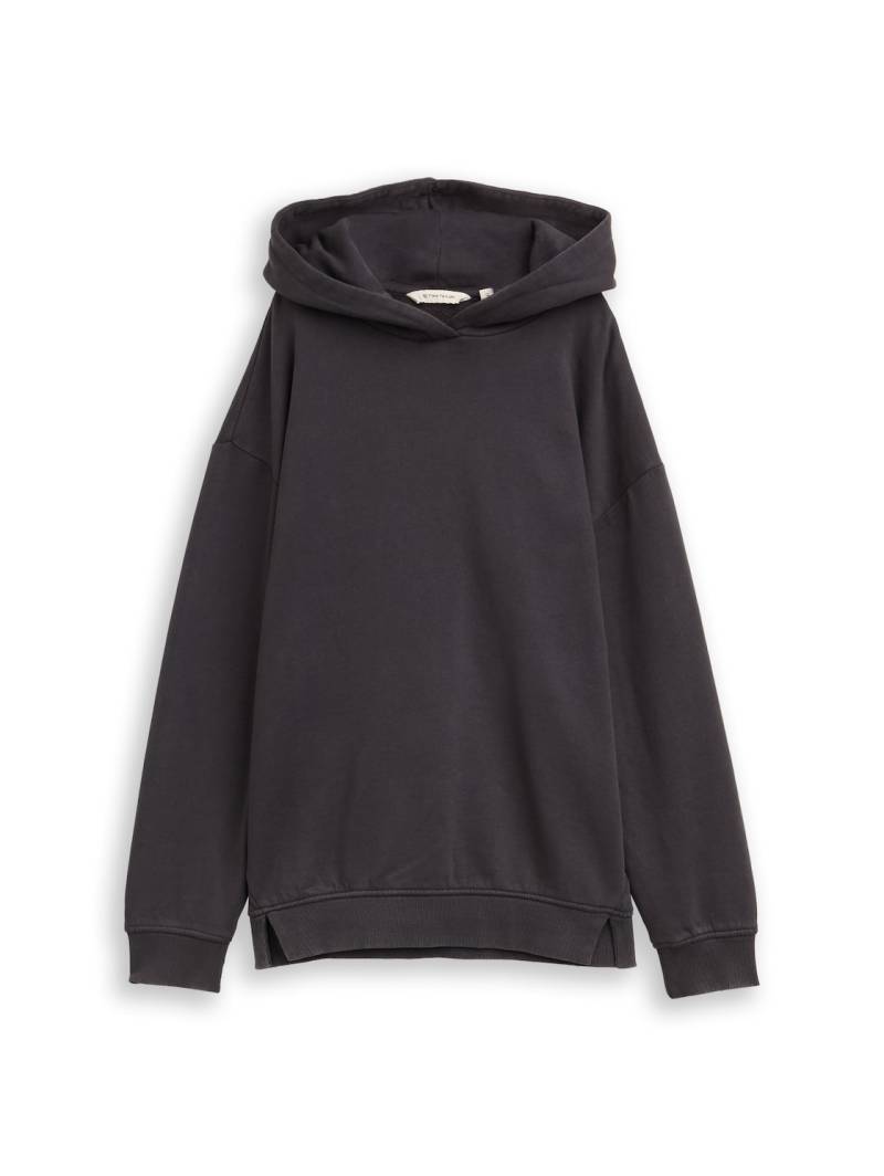 TOM TAILOR Mädchen Oversize Hoodie Sweatshirt mit Rückenprint, grau, Uni, Gr. 128 von Tom Tailor