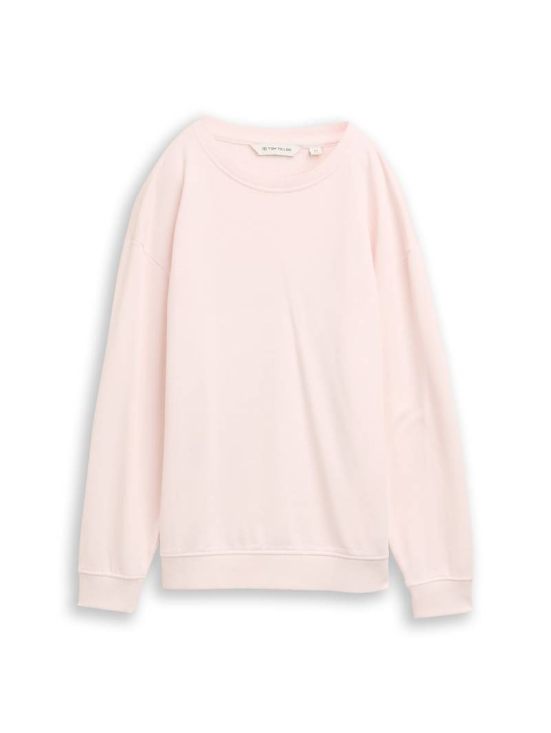 TOM TAILOR Mädchen Oversize Sweatshirt mit Rückenprint, rosa, Uni, Gr. 140 von Tom Tailor