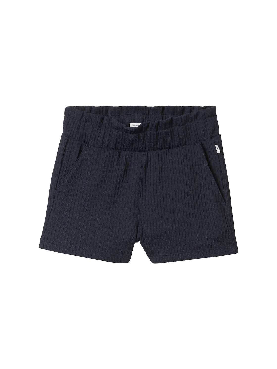 TOM TAILOR Mädchen Shorts mit Struktur, blau, Uni, Gr. 104/110 von Tom Tailor