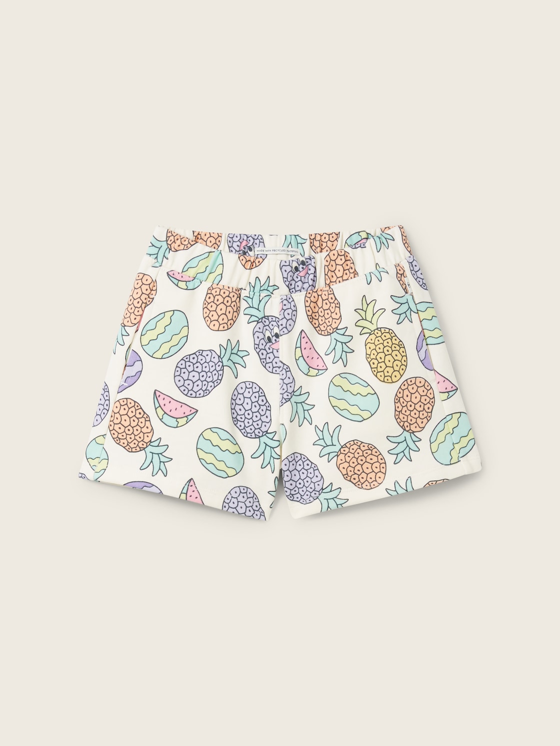 TOM TAILOR Mädchen Sweat-Shorts mit Allover-Print, weiß, Allover Print, Gr. 104/110 von Tom Tailor