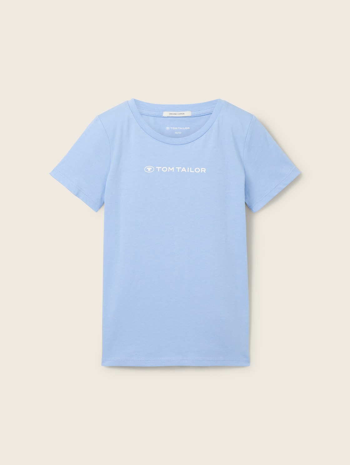 TOM TAILOR Mädchen T-Shirt mit Bio-Baumwolle, blau, Logo Print, Gr. 92/98 von Tom Tailor