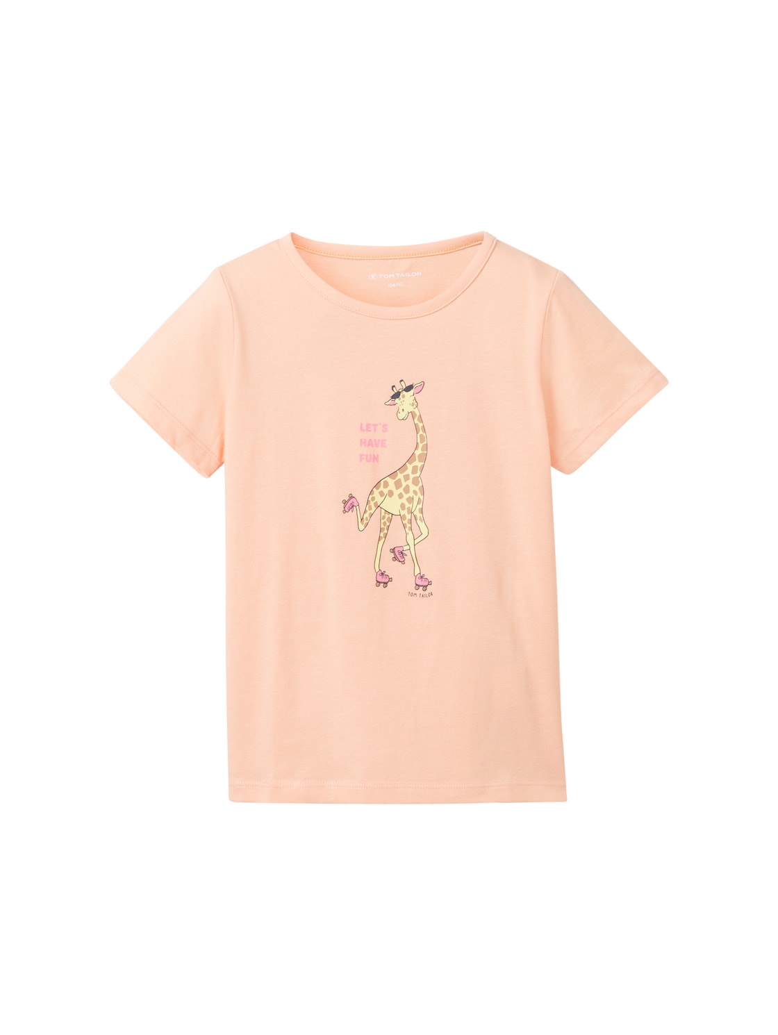 TOM TAILOR Mädchen T-Shirt mit Giraffenprint, orange, Print, Gr. 116/122 von Tom Tailor